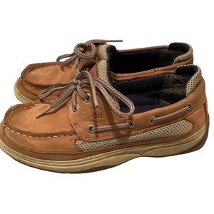 Sperry Boy’s Lanyard Boat Shoes / Uniform Shoes Color Tan Casual Shoes Size 2